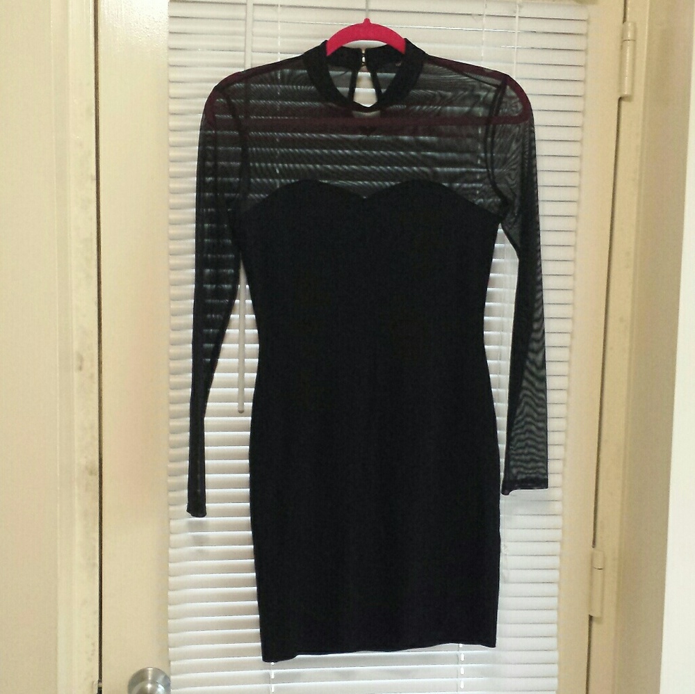Forever 21 black dress  mesh  sleeves